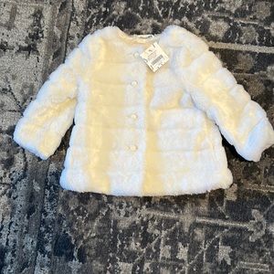 Janie & Jack Baby Girl Fur Coat Size 12-18 Months